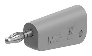 64.1042-28 - 4mm Plug, Grey/Grey, 32A, Solder, Nickel