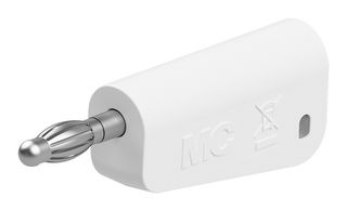 64.1038-29 - 4mm Stackable Banana Plug with Spring Loaded Multilam, 60V DC, 19A, White