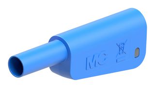 66.2025-23 - 4mm Plug, Sh, Blue/Gry, 32A, Screw, Gld