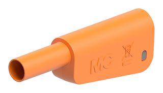 66.2018-30 - 4mm Stackable Banana Plug with Spring Loaded Multilam, 1kV, 19A, Orange