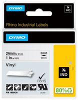 1805430 - Coloured Vinyl Label Tape - 24mm x 5.5m Black on White