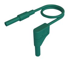 934048104 - 4mm Right Angled Banana Plug Test Lead, 1kV, 32A, 1m, Green