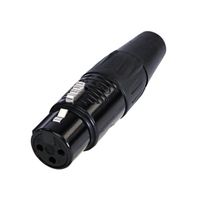 RC3F-BAG - 3 Pole XLR Socket, Black, Silver Contacts