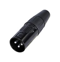 RC3M-BAG - 3 Pole XLR Plug, Black, Silver Contacts
