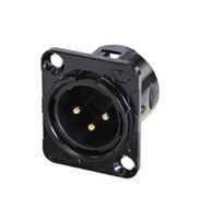 RC3MDL-B - 3 Pole XLR Panel Mount Plug, Black
