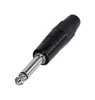 RP2C-BAG - 6.35mm 1/4" Mono Jack Plug,  Black, Tin Plated Contacts