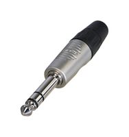 RP3C - 6.35mm 1/4" Stereo Jack Plug, Nickel, Tin Plated Contatcs