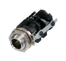 RJ3VM-S - 6.35mm (1/4") Vertical Mount Jack Socket with No Normalling Contacts