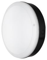4058075647749 - 15W Round Surface LED Emergency Bulkhead with Sensor, IP65, 3000K, Black