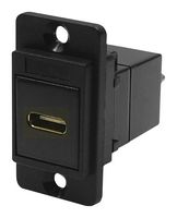 CP30711MB - Dual Entry USB C Socket to USB C Plug Slim Feedthrough Connector, Black CSK Holes, Metal