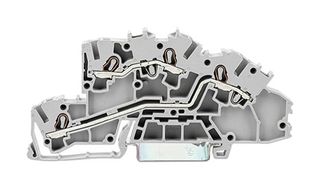 2003-7642 - 4 Conductor Multi Level Installation Terminal Block with Operating Slots and Push In Cage Clamp, 22AWG to 12AWG, 400V, 32A, Grey