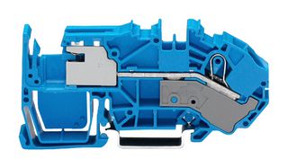 2016-7714 - 1 Conduct N Disconnect Terminal Block, Push In Cage Clamp, 20AWG to 6AWG, 250V, 73A, Blue
