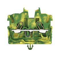 2050-317 - 2 Conductor Ground Miniature Through Terminal Block with Operating Slots, Push In and Snap-in Mounting foot, Cage Clamp, 24AWG t