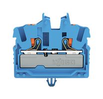 2252-314 - 2 Conductor Minaiture Through DIN Rail Terminal Block, Snap In Mounting Foot, Push In Cage Clamp, 800V, 24A, 22 AWG to 12 AWG, B