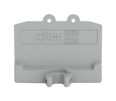 2050-381 - 2 Conductor Flange Mount Terminal Block End and Intermediate Plate, Grey