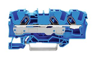 2006-1304 - 2 Conduct Through Terminal Block, Push in Cage Clamp, 35mm DIN Rail Mount, 20AWG to 8AWG, 800V, 41A, Blue
