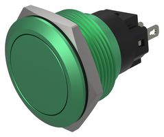 82-6851.1000 - Vandal Resistant Push Button Switch, SPDT, Momentary, 22mm, 240V AC, 3A, Green