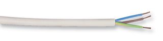 3093Y 1.00MM WHITE - 3-Core Round Heat Resistant Flex White 1mm² 100m