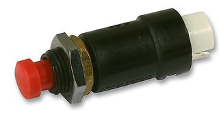 T0918SOAAB - Round Push Button Switch, SPST-NC, Momentary, Red, 250V AC, 0.5A, 7.1mm