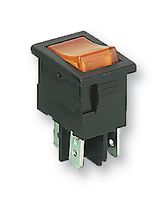 H8553VBNAO - Miniature Illuminated 10A Rocker Amber