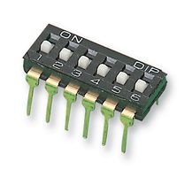 MCNDI-06S - DIP Switch, Low Profile, Slide Actuator, 6-Pole SPST, Raised