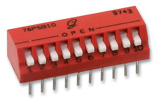 76PSB10T - Switch, Lever Key DIL, 10 Way