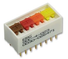 SDC-4-023 - DIP / SIP Switch, 4 Circuits, Slide, Through Hole, SPDT, 100 V, 1 A