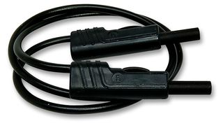 MLB50/1V BLACK - 16A Black 4mm Banana Plug to Plug Test Lead - 0.5m