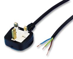 X-439290A - UK Mains Plug with 13A Fuse to Bare Ends Mains Lead, 3m