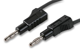 76-011 - 4mm Banana Plug to 4mm Banana Plug, Black, 1.2 kV, 12A, 1.5m