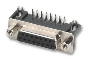 5504F1-15S-02A-03 - 15 Pin D-Sub Right Angle PCB Socket With Boardlock