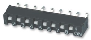 SIP-08T - DIP / SIP Switch, 8 Circuits, Slide, Through Hole, SPST, 50 V, 10 mA