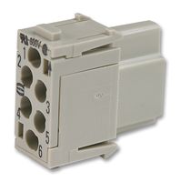 0914 006 3101 - Heavy Duty Connector, Han-Modular E, Insert, 6 Contacts, Socket