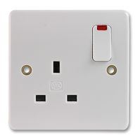 K2657WHI - Logic Plus 13A 1 Gang DP Switched Socket with Neon, White