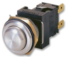 H8351RPAAA - Raised Vandal Resistant Switch, (On)-Off, DPST, 19.2mm, 250V AC, 16A