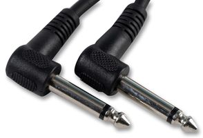PSG00075 - 6.35mm (1/4") Right Angled Mono Jack to Right Angled Jack Lead, 6m Black