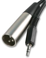 PSG00750 - 3 Pin XLR Plug to 3.5mm Stereo Jack Plug Lead, 2m Black