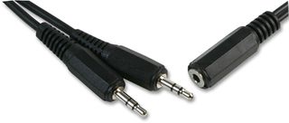 PSG00490 - 2x 3.5mm Stereo Jack Plugs to 3.5mm Socket Lead, 1.8m Black