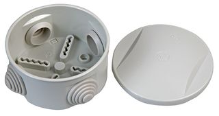 OL20002 - IP44 Thermoplastic 4 Entry Round Junction Box Enclosure - 80x40mm