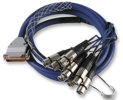 PSG01357 - 25 Pin D Sub Male to 8x XLR Female Multicore Snake Audio Loom,  2m Blue