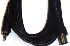 JR9007/3C2V/2M BLACK-ROHS - Phono (RCA) Plug to Coaxial TV Plug Lead, 2m Black