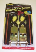 SWTD6 - 2 x 3.5m Ratchet Tie Down Straps with S Hooks