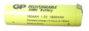 GP180AAHHB - Industrial NiMH Rechargeable AA Battery 1.8Ah Tagged