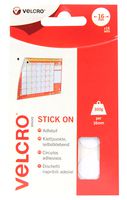 60227 - VELCRO® Brand Stick On Hook & Loop Coins 16mm White -  Pack of 16