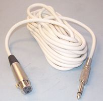 G113D - 3 Pin XLR Socket to 6.35mm (1/4") Mono Jack Plug Lead, 6m White