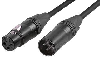 CABLE 5M BLACK - Black Chrome XLR Plug to Socket Lead, 5m Black