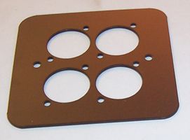 82511-4RC - 1-Gang Quad XLR / Speakon / RJ45 Wall Plate Black - Rounded Corners