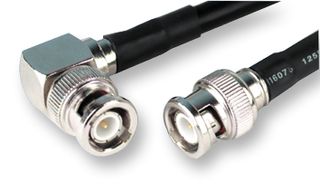 1337772-4 - Lead, RG58 BNC 50R Plug to Right Angle Plug, 1.5m