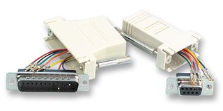 MHDA25-PMJ8-LG-K - D Sub 25 Way Plug to 8 Way RJ45 Modular Jack Adaptor, 8 Wires, Light Grey