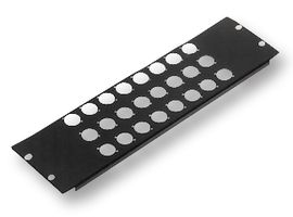 R1269/3UK/24 - 19" 24 Hole Rack Panel Punched for D-Series Connectors - 3U